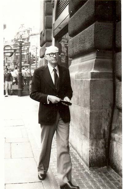 Dr Cook  on vacation  in London c. 1972